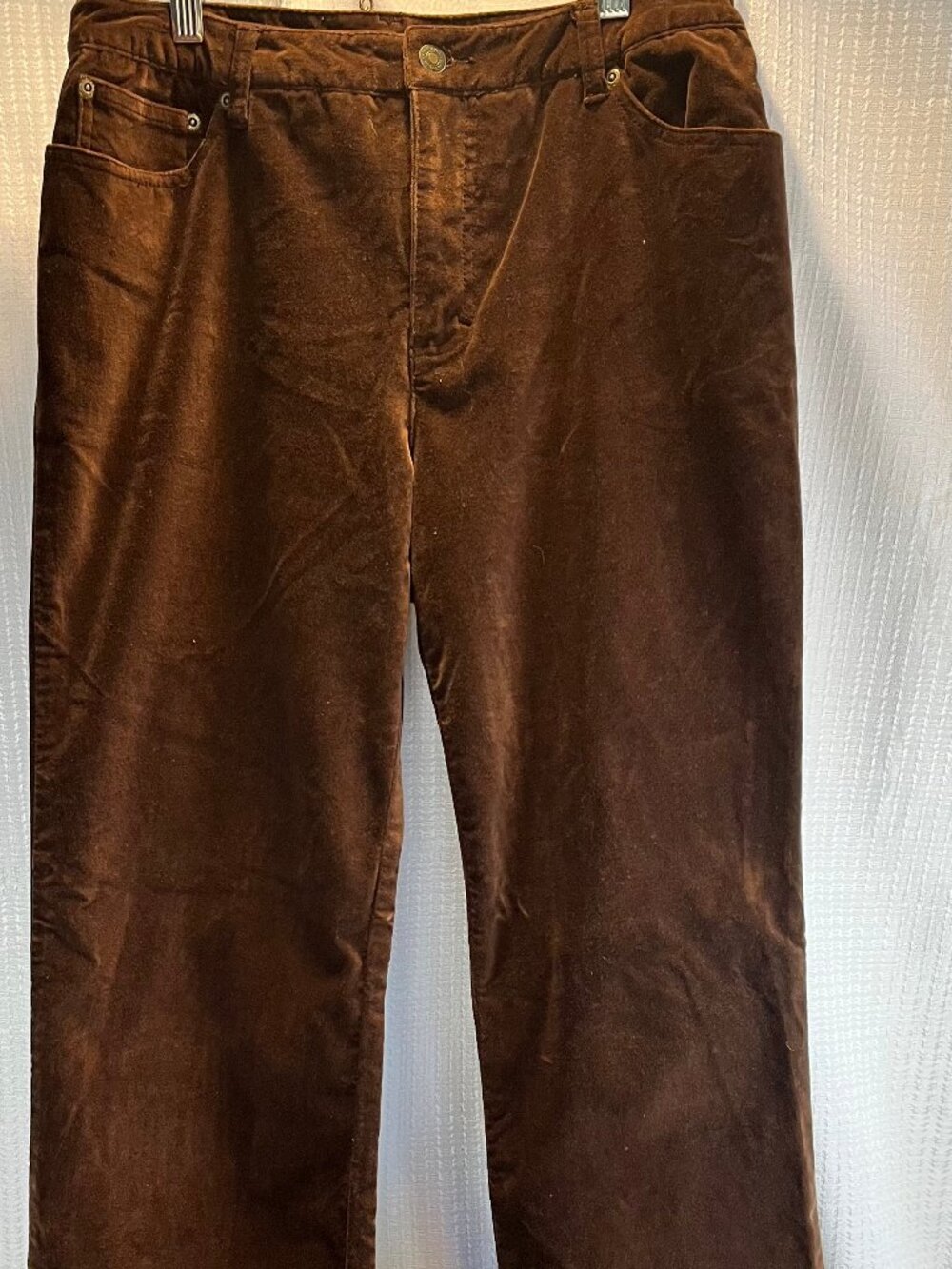 Vintage Newport News Jeanology Brown Velvet Pants size 10P